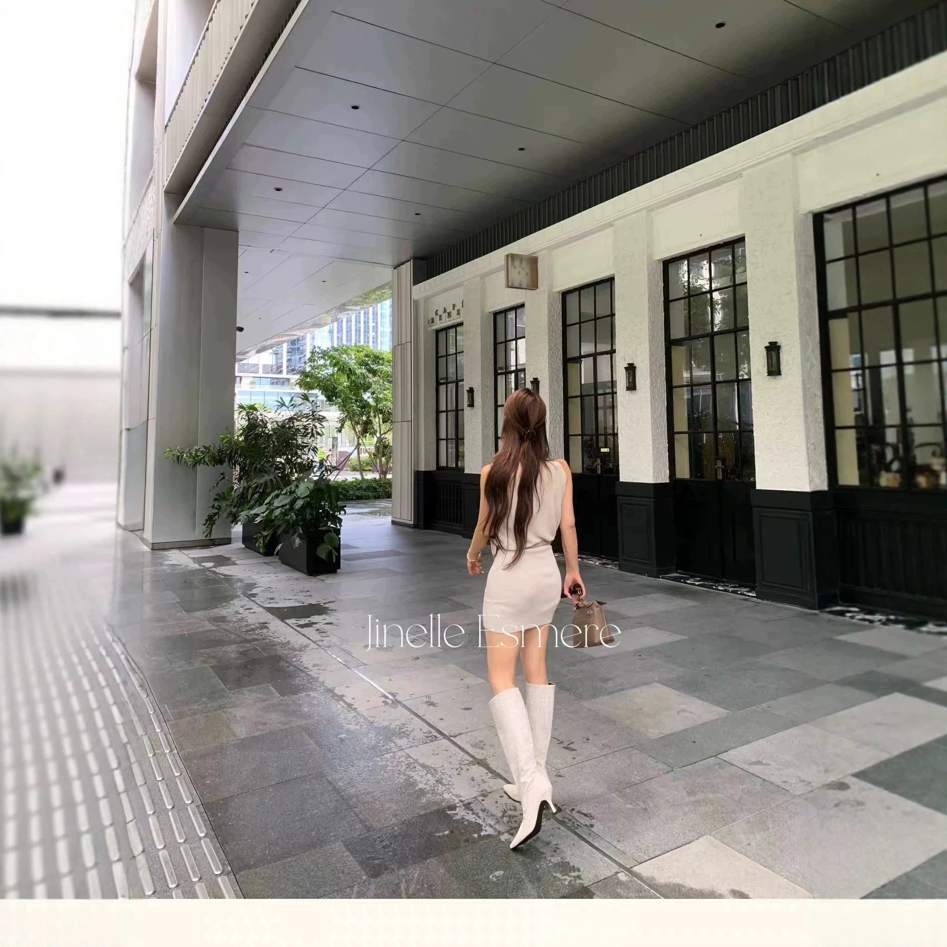 Jinelle Esmere White Knee High Boots Fashion