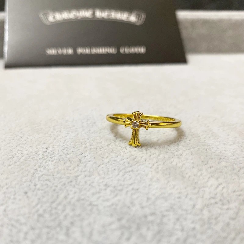 Empire Gems Cross Ring Gold Religious Jewellery