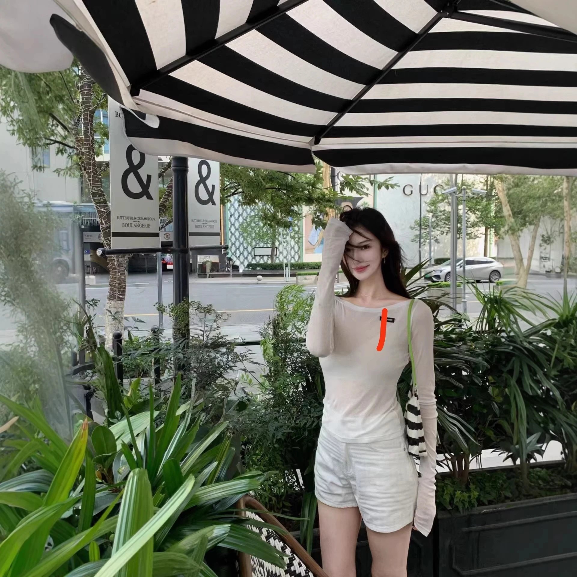 White Long Sleeve Crop Top Casual Top