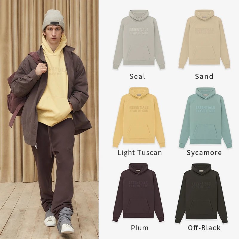 Essentials Fear Of God Light Tuscan Hoodie Casual Sweatshirt