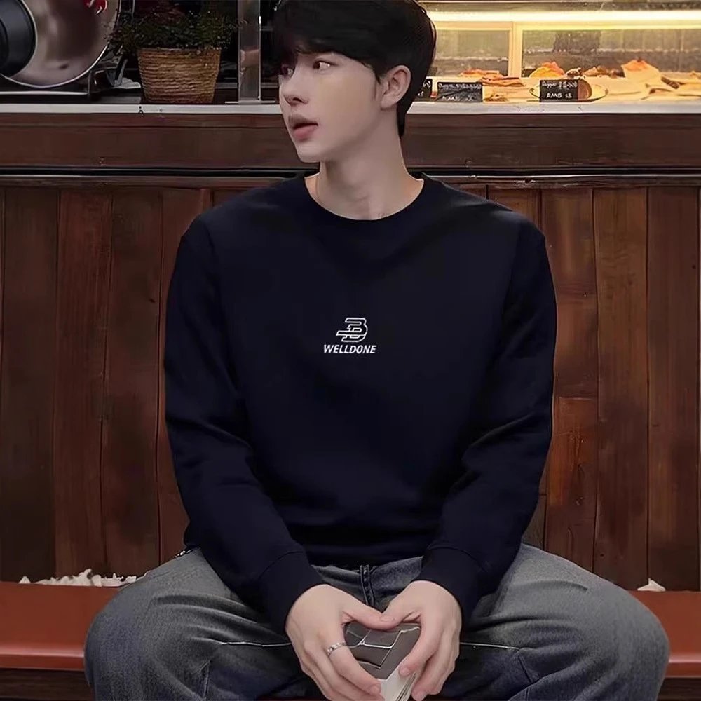 WellDone Logo Black Casual Sweatshirt