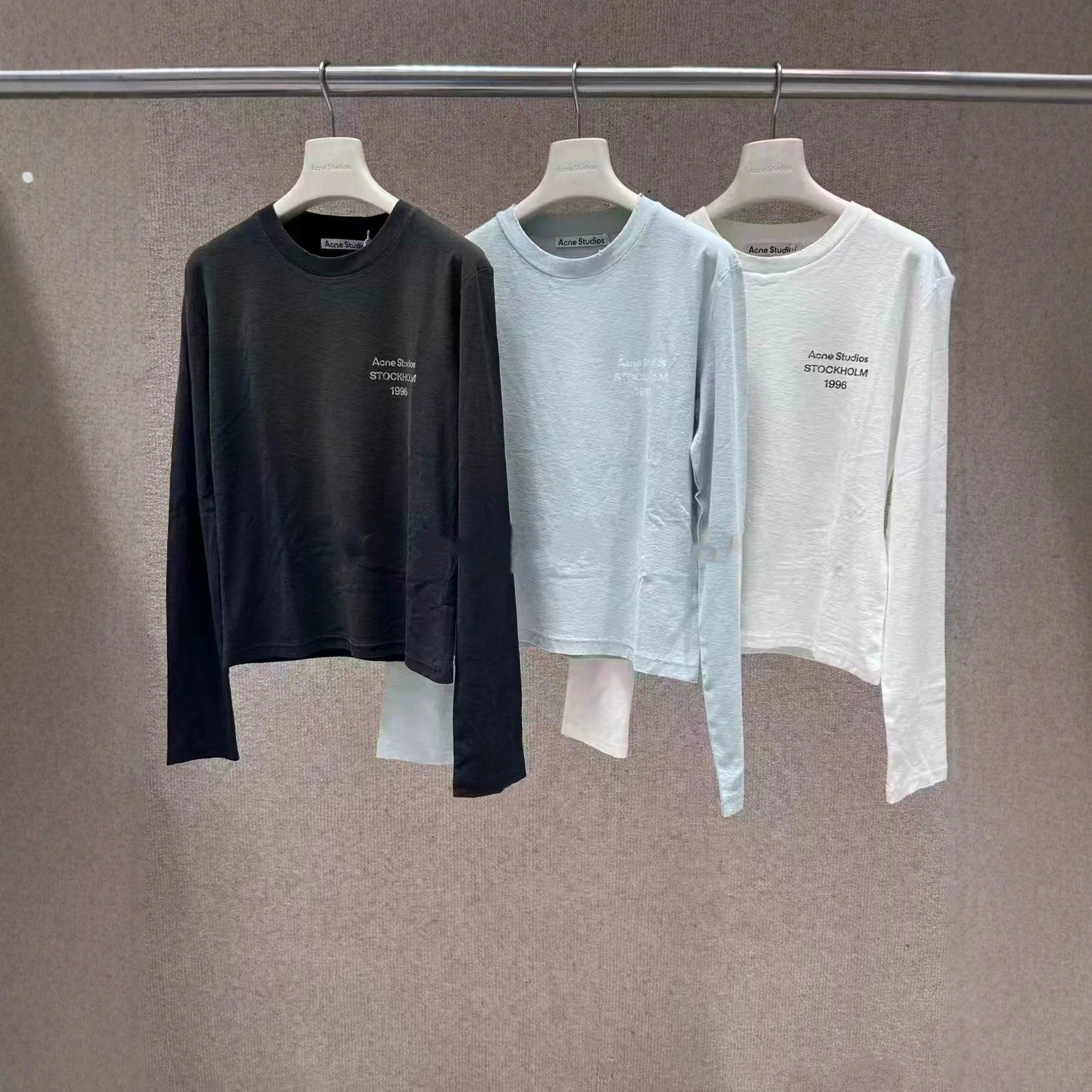 Acne Studios Long Sleeve Black Minimalist T-Shirt