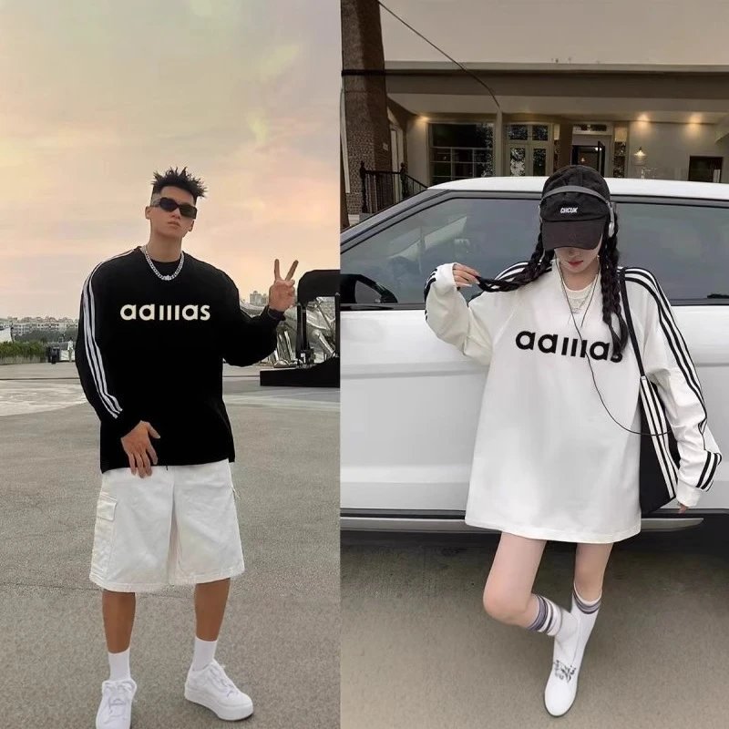 Adidas Oversized Long Sleeve Black Casual Sweatshirt