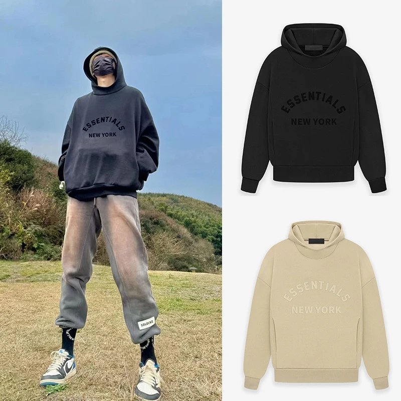Essentials New York Black Oversized Hoodie