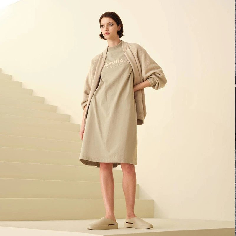 Essentials T-Shirt Beige Casual Dress