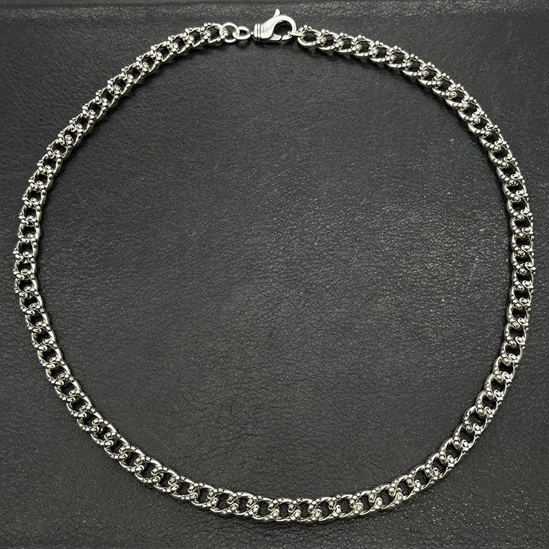 Silver Chain Link Necklace Black Fashion Jewellery