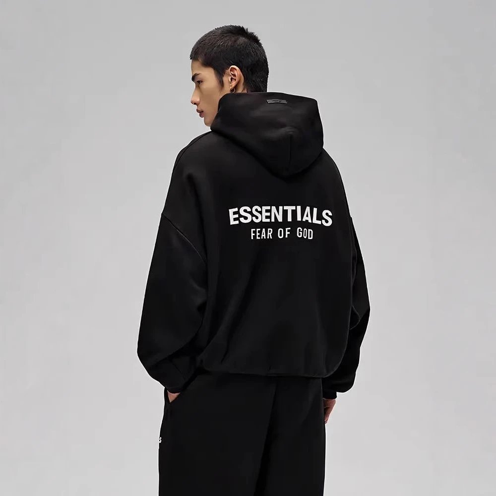 Fear Of God Essentials Black Oversized Hoodie