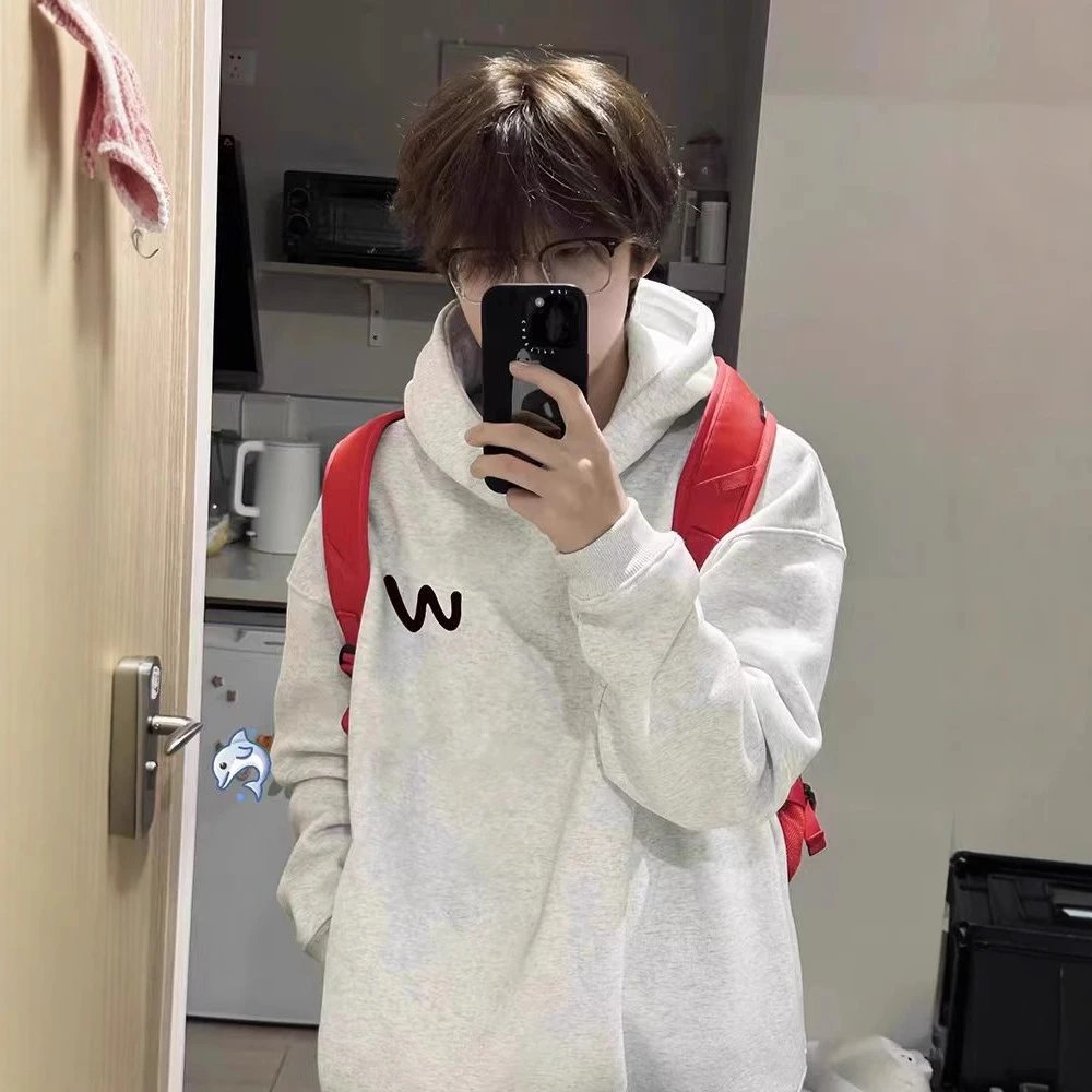 Unisex Hoodie Grey Casual Sweatshirt