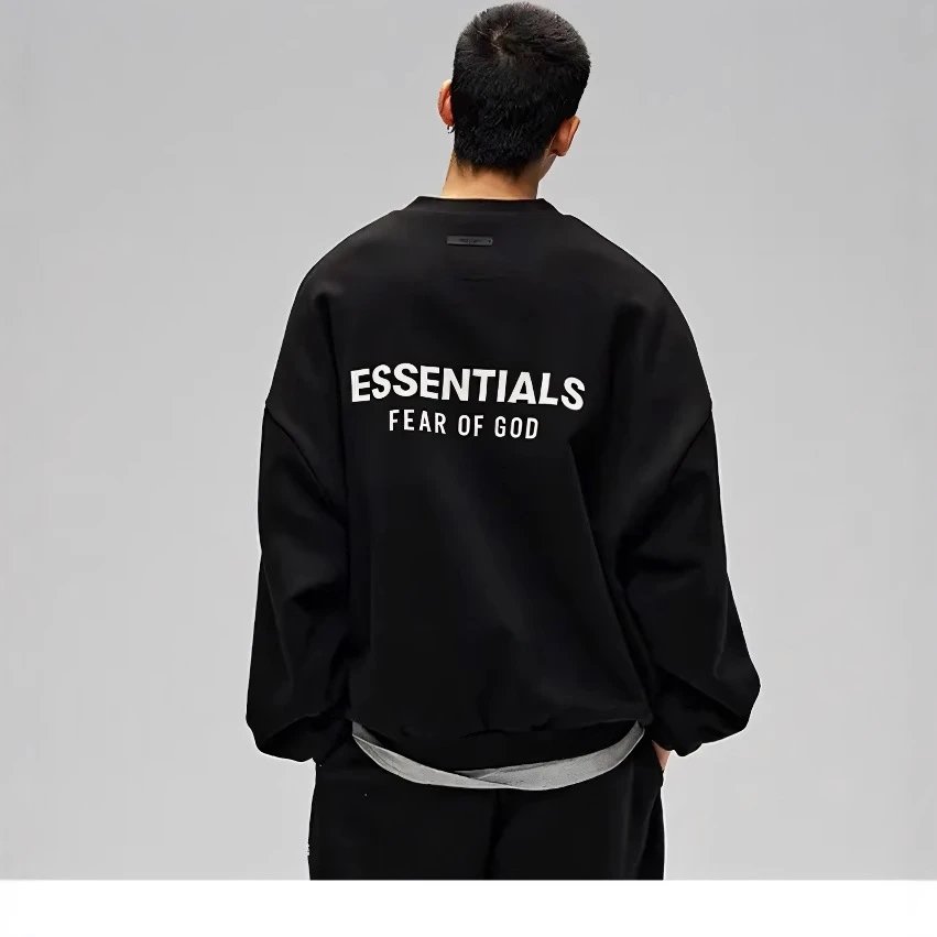 Fear Of God Essentials Black Oversized Sweatshirt