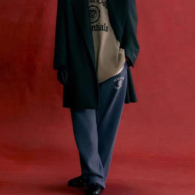Unisex Blue Wide Leg Casual Trousers