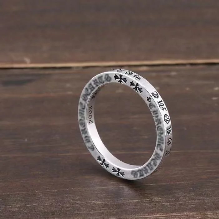 Sterling Silver Engraved Ring Silver Vintage Style