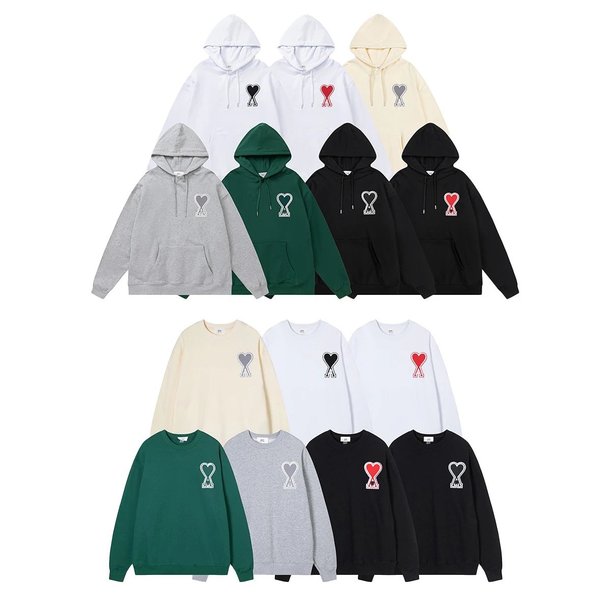 Comme Des Garcons Heart Hoodie Black Casual Sweatshirt