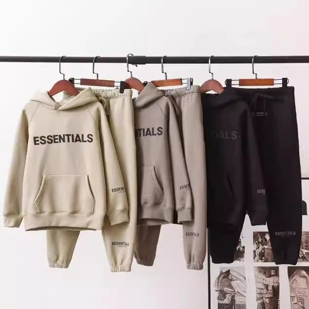 Essentials Hoodie Set Beige Casual Sweatshirt