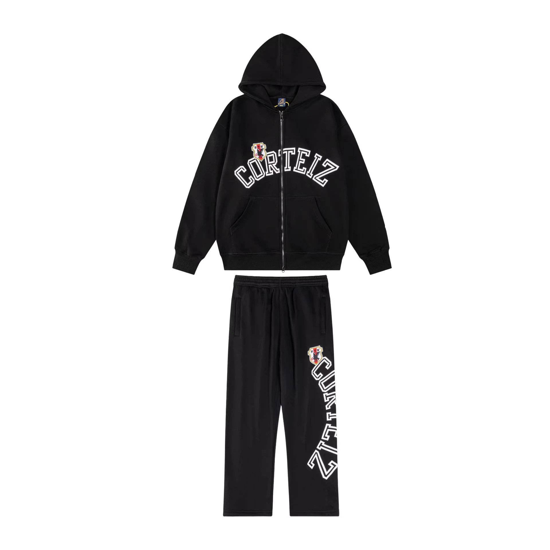 Cortez Black Hoodie And Trousers Set