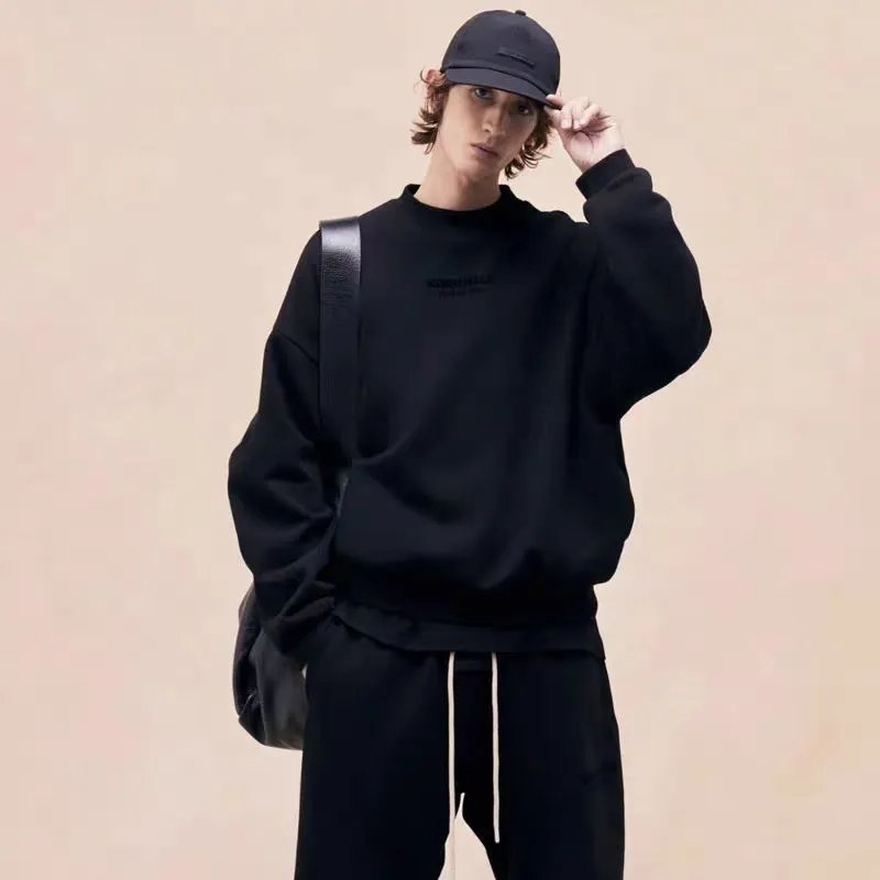 KIRCHHALL Black Oversized Crewneck Sweatshirt