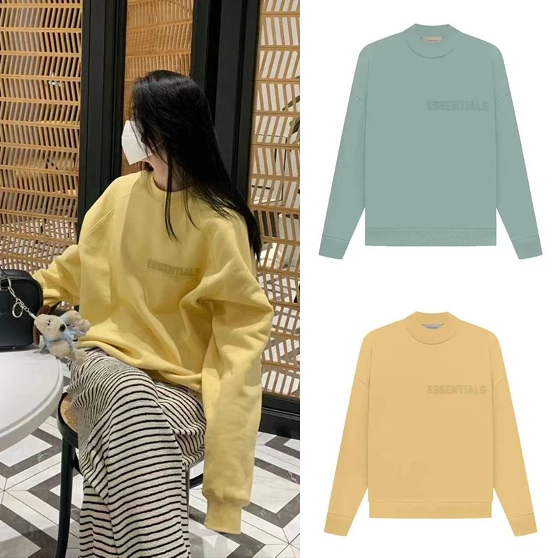 Essentials Oversized Sweatshirt Yellow Casual Hoodie