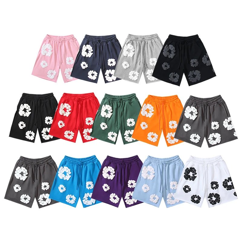 Floral Print Cotton Shorts Multicolour Casual Style