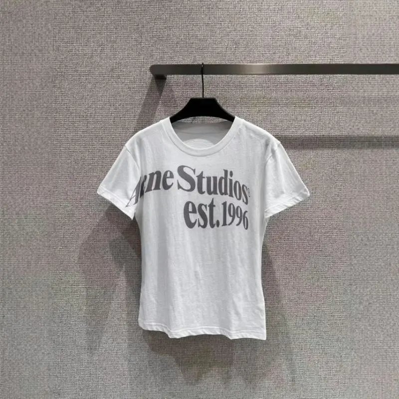 Acne Studios White Logo Print T-Shirt