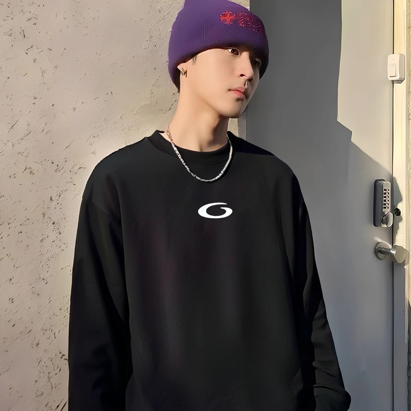G Logo Black Crewneck Sweatshirt