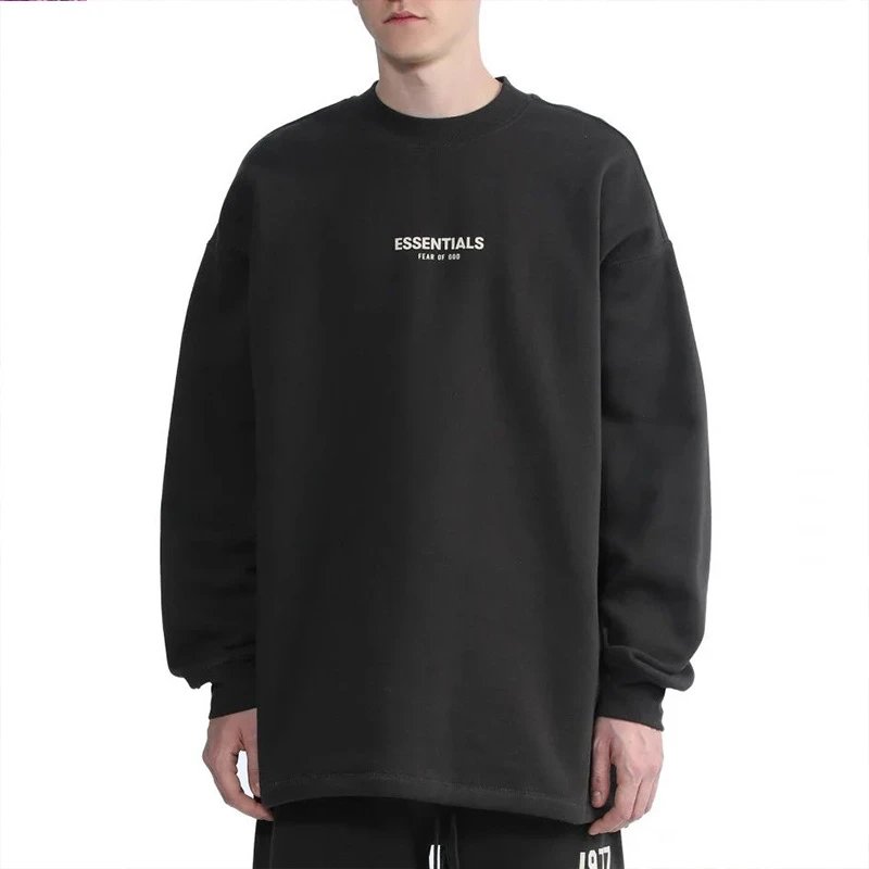 Fear Of God Essentials Black Oversized Sweatshirt