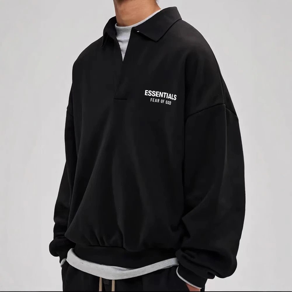 Fear Of God Essentials Black Oversized Pullover