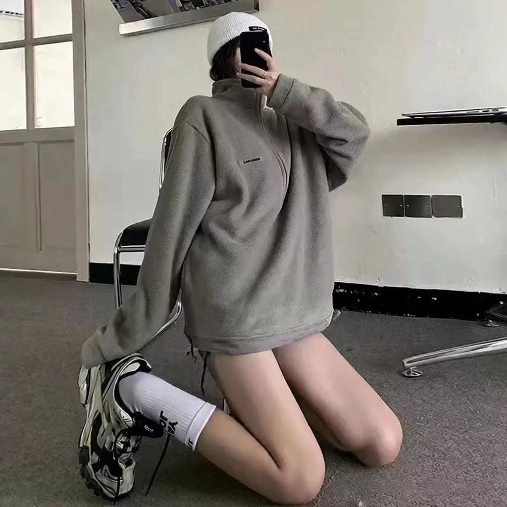 Lacoste Half-Zip Grey Fleece Sweatshirt