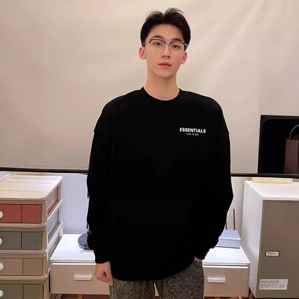 Fear Of God Essentials Black Crewneck Sweatshirt