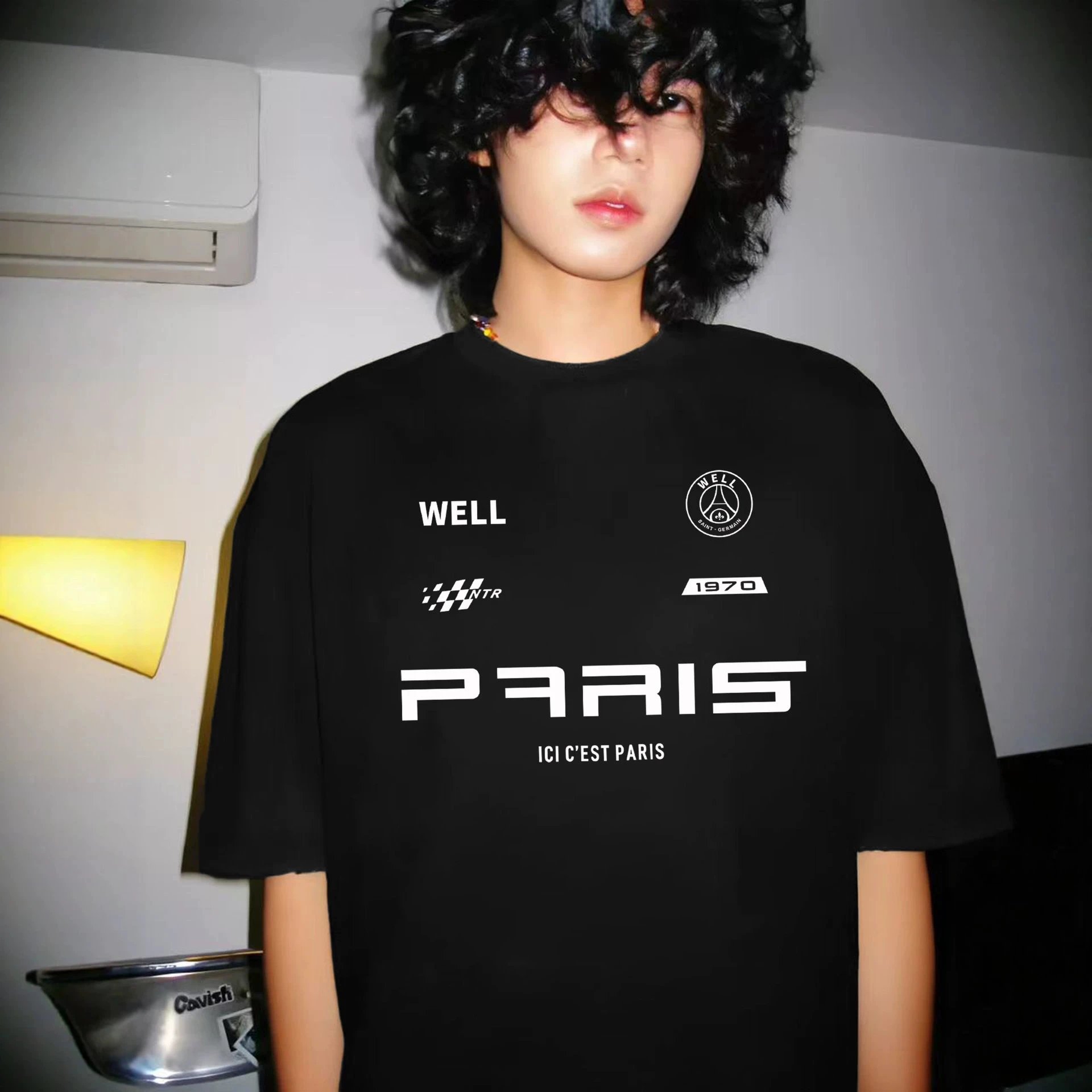 Well Paris Black Graphic T-Shirt