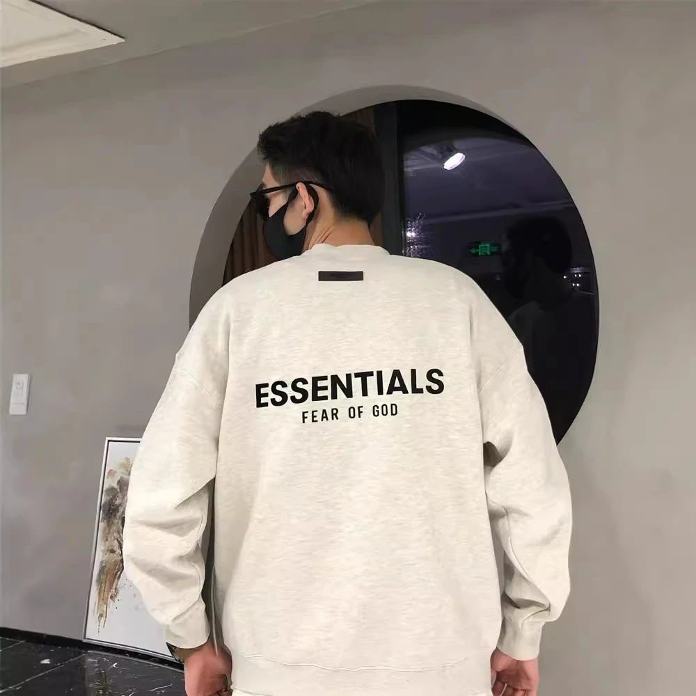 Fear Of God Essentials Beige Oversized Sweatshirt