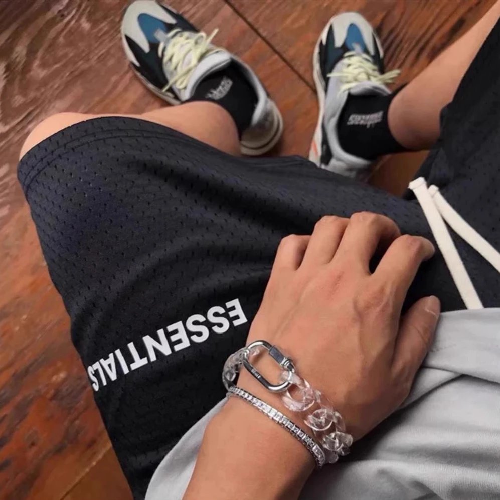 Essentials Mesh Black Sport Shorts