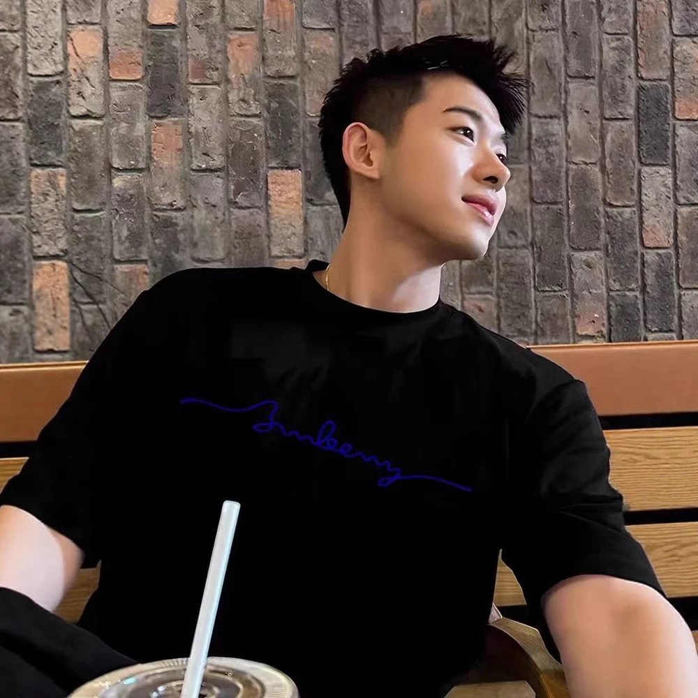 Unknown Signature Black Casual T-Shirt
