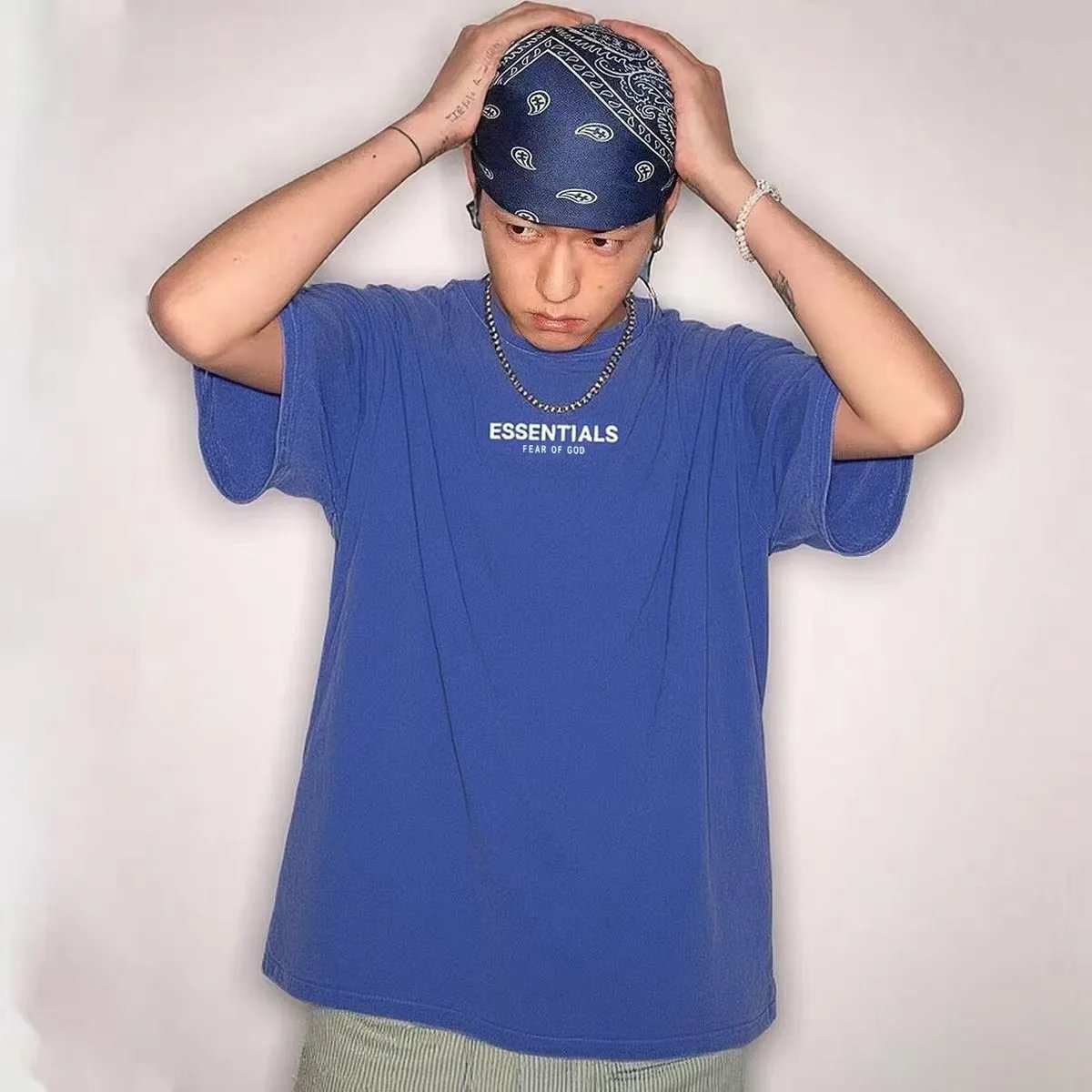 Fear Of God Essentials Blue Casual T-Shirt