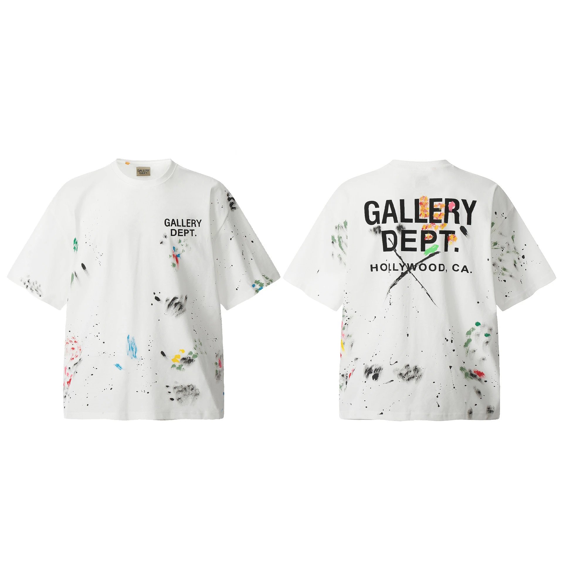 Gallery Dept. Paint Splatter White Graphic T-Shirt