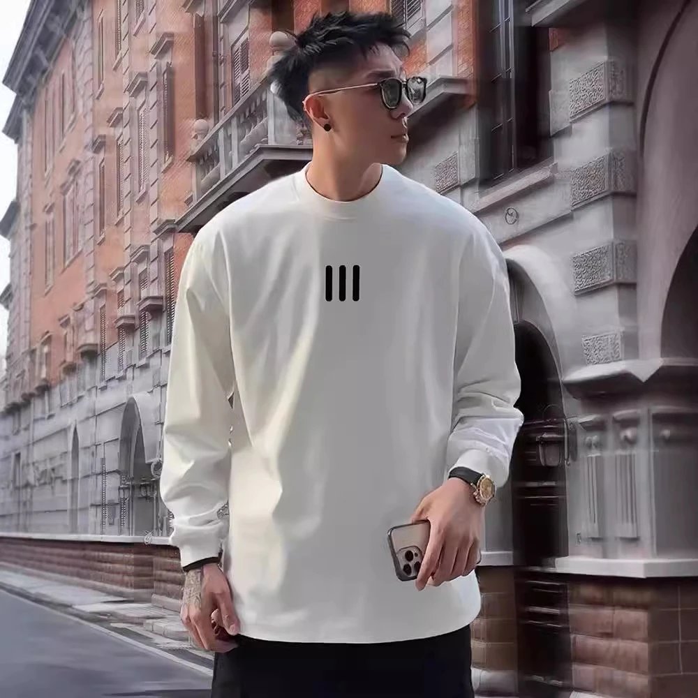 White Long Sleeve Minimalist Streetwear