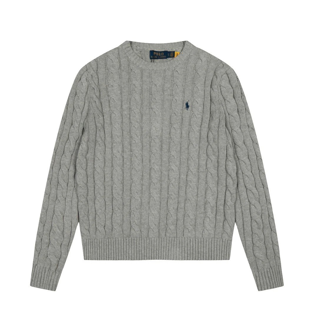 Polo Ralph Lauren Cable Knit Grey Crewneck Sweater