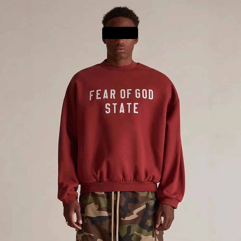 Fear Of God State Red Oversized Sweatshirt