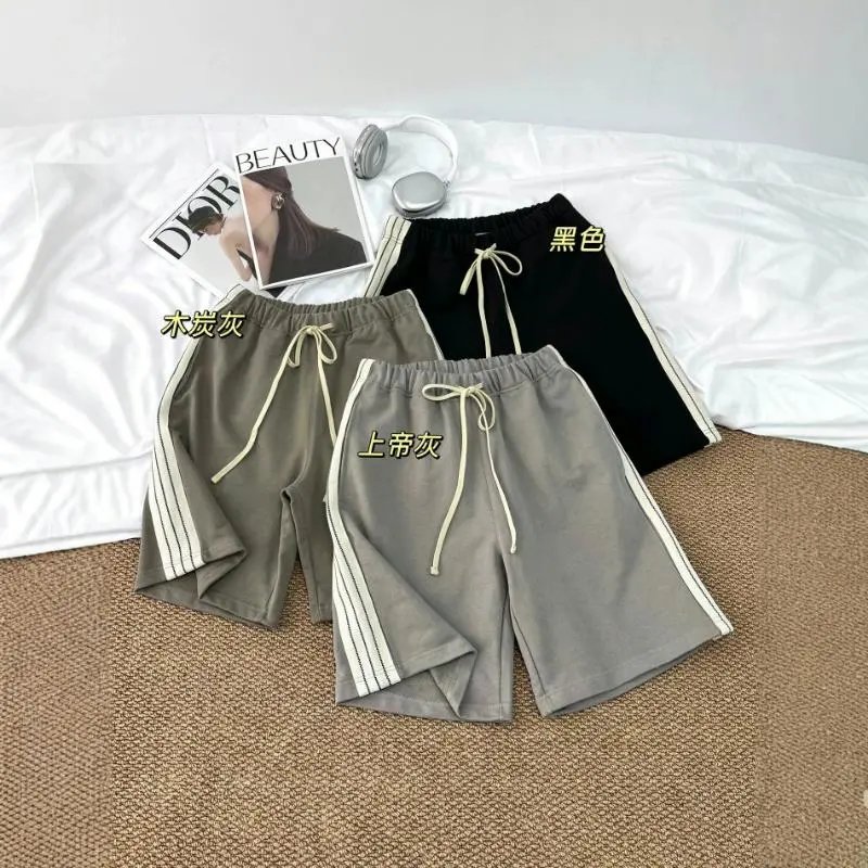 Casual Shorts Grey Stripe Athletic Style