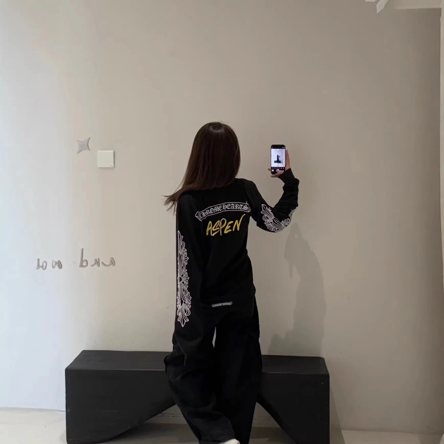 Chrono Hearts Aspen Black Long Sleeve Hoodie