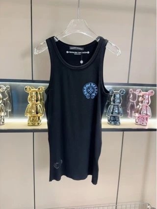Unisex Black Sleeveless Tank Top With Logo