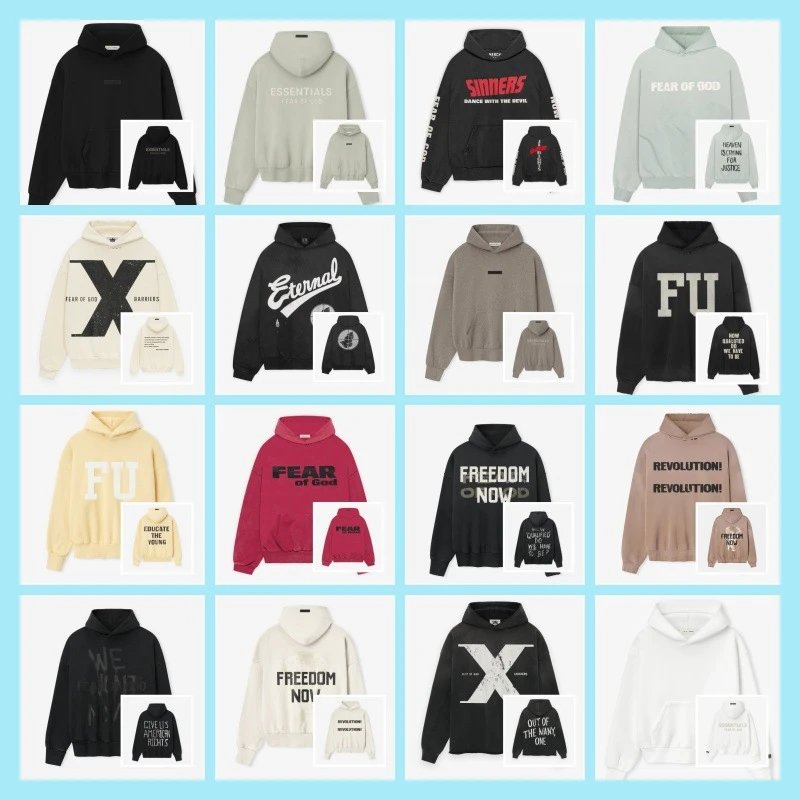 Fear Of God Essentials Black Hoodie Sweatshirt