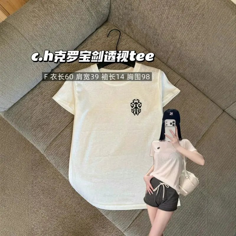C.H Crocodile Sword White Casual T-Shirt