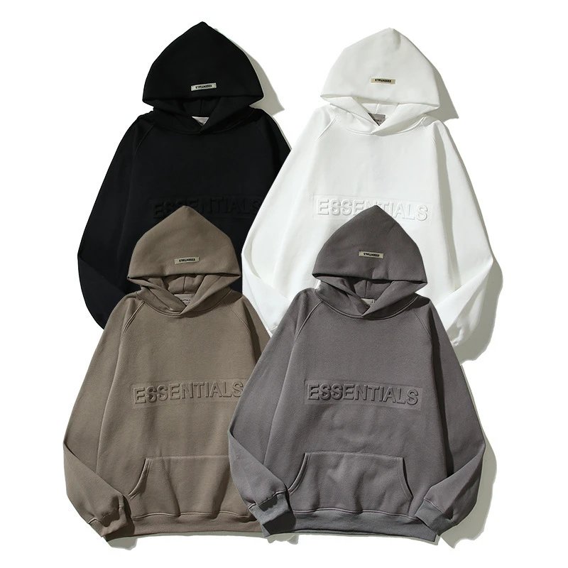 Essentials Hoodie Black Casual Sweatshirt