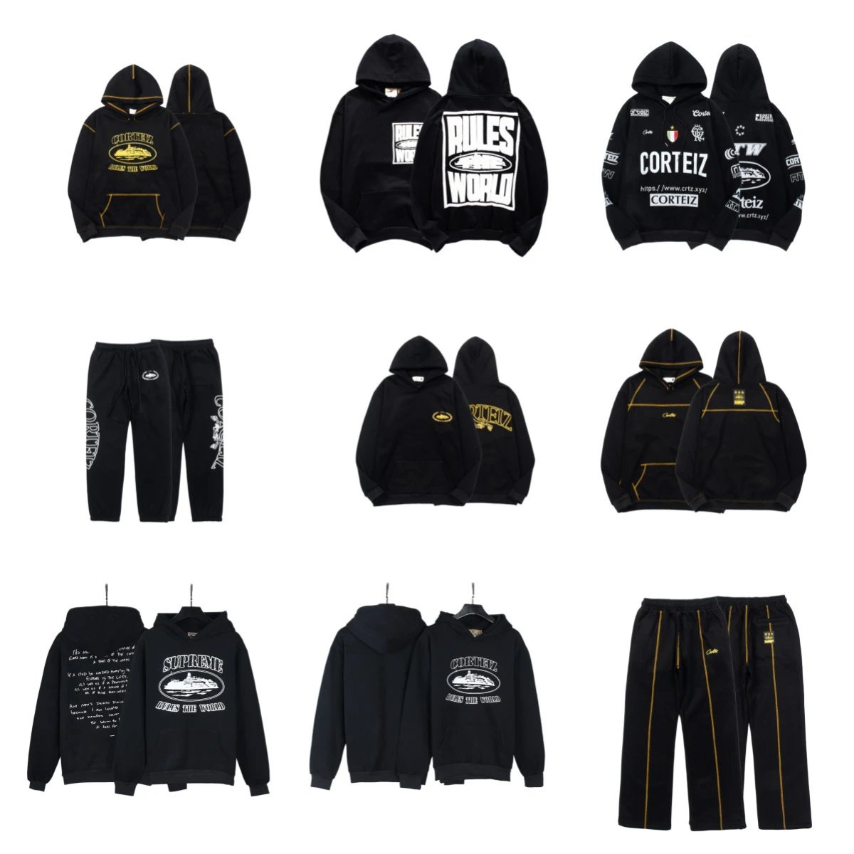 Corteiz Hoodie Black Streetwear Sweatshirt