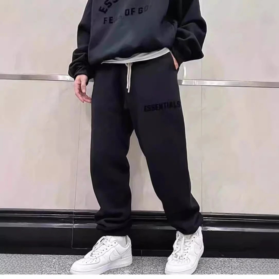 Essentials Black Logo Sweatpants