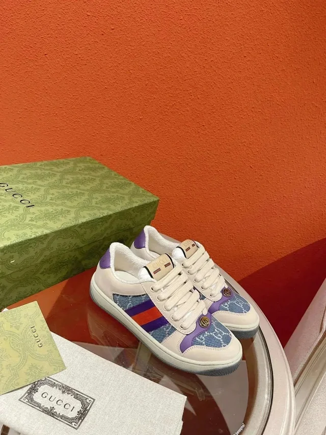 Gucci Sneakers Low-Top Lace-Up with Web Stripe and GG Canvas product detail image 3