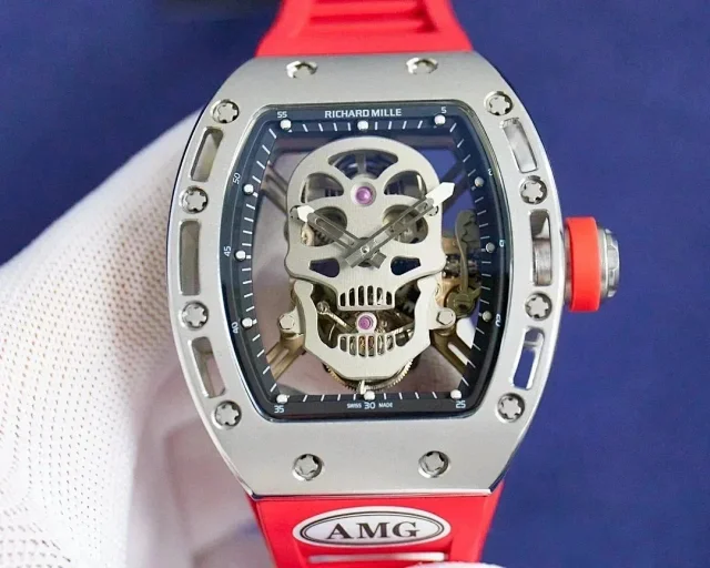 Richard Mille Watches Tonneau Skeleton-Dial Rubber Strap Watch product detail image 9