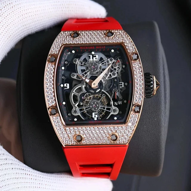 Richard Mille Watches Tonneau Skeleton-Dial Rubber Strap Watch product detail image 2