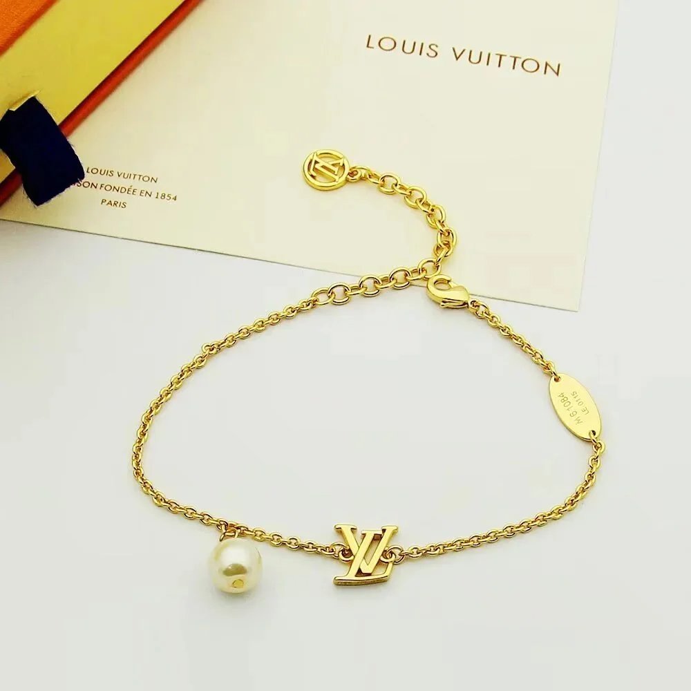 Louis Vuitton Turquoise Charm Bracelet Gold Jewelry - 3