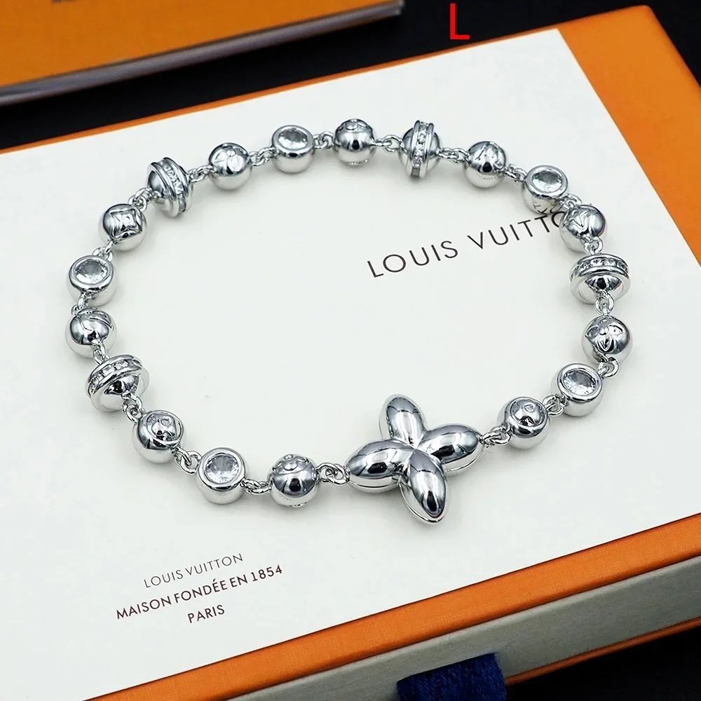 Louis Vuitton Turquoise Charm Bracelet Gold Jewelry - 9