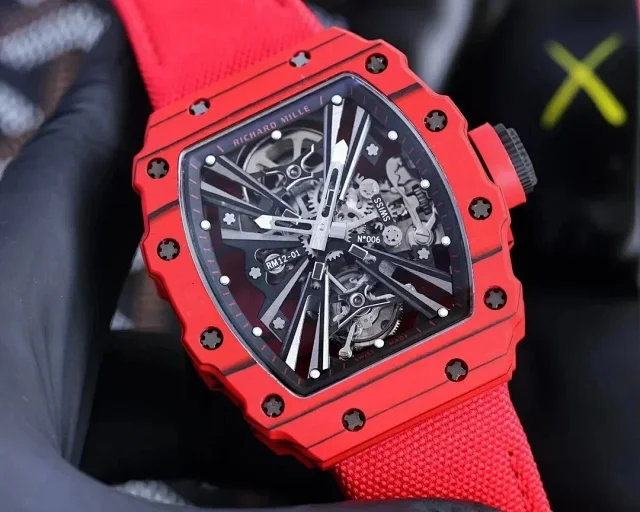 Richard Mille Watches Tonneau Skeleton-Dial Rubber Strap Watch product detail image 7